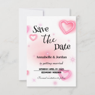 Moderne handgeschriebene Hochzeitsankündigung Save The Date