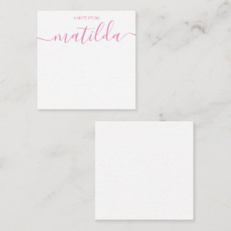Moderne handgeschriebene Kalligrafie Einfach rosa Mitteilungskarte
