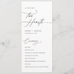 Moderne, handgeschriebene Kalligraphie-Hochzeit Programm