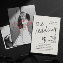 Moderne handgeschriebene Romantische Foto Hochzeit