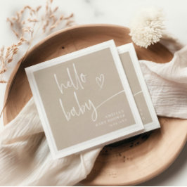 Moderne handgeschriebene Script-Baby-Dusche Serviette