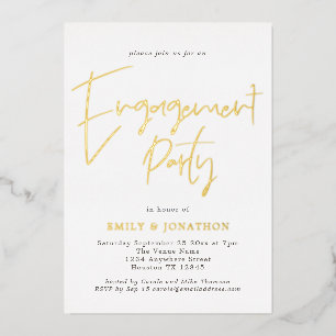 Moderne handgeschriebene Script-Engagement-Partei  Folieneinladung