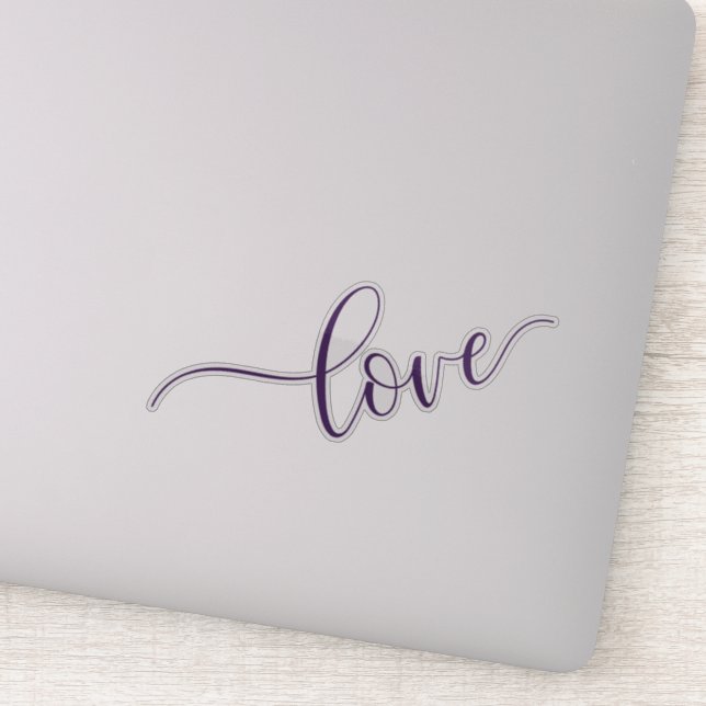 Moderne, handgeschriebene Typografie "Liebe" Aufkleber (Detail)
