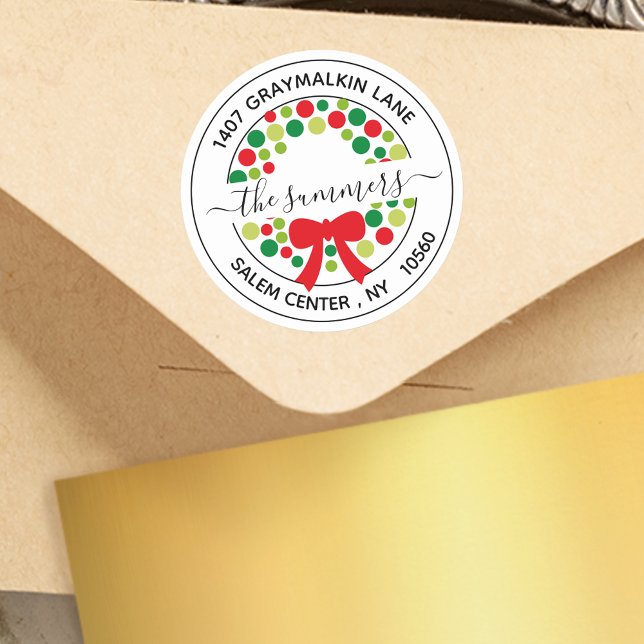 Moderne handgeschriebene Weihnachtsanschrift Runder Aufkleber (Von Creator hochgeladen)