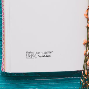 Moderne, handgezeichnet Bücher aus der Bibliothek  Permastempel