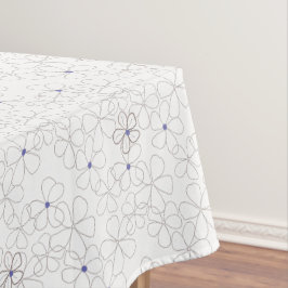 Moderne handgezeichnet Taupe Periwinkle Blume Tischdecke
