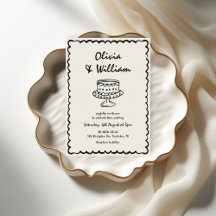 Moderne handgezeichnete einzigartige Retro-Hochzei