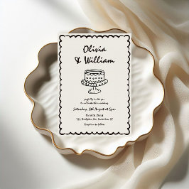 Moderne handgezeichnete einzigartige Retro-Hochzei Einladung