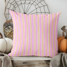 Moderne Handgezeichnete Fall Orange und Lila gestr Kissen