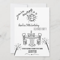 Moderne Handgezeichnete Geburtstagsessen Party Ein