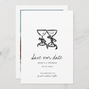 Moderne handgezeichnete Hochzeit rettet das Datum Save The Date