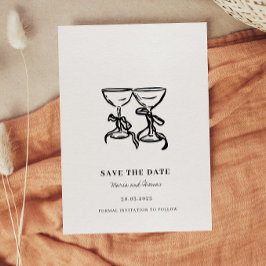 Moderne handgezeichnete Hochzeit rettet das Datum Save The Date