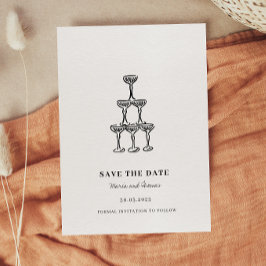 Moderne handgezeichnete Hochzeit rettet das Datum Save The Date
