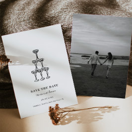 Moderne handgezeichnete Hochzeit rettet das Datum Save The Date