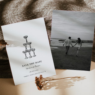 Moderne handgezeichnete Hochzeit rettet das Datum Save The Date