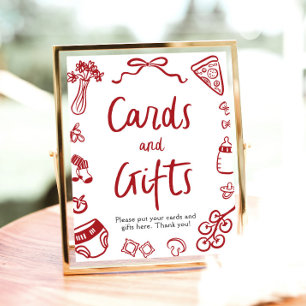 Moderne handgezeichnete italienische Pizzakarte un Poster