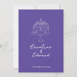 Moderne handgezeichnete Kuchen Retro Boho Hochzeit Einladung
