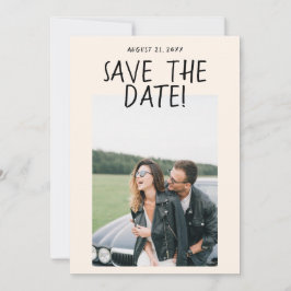 Moderne handgezeichnete romantische Retro-Foto Hoc Save The Date