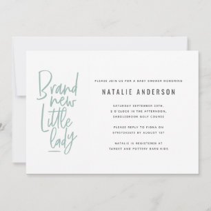 Moderne, handgezogene Babydusche laden Ankündigung