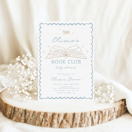 Moderne, handgezogene Bücherspülung Einladung