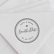Moderne Handkalligrafie-Hochzeit rettet das Datum