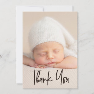 Moderne Handlettering individuelle Baby Shower Fot Dankeskarte