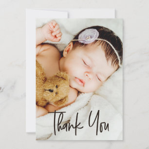 Moderne Handlettering Individuelle Babygirl-Baby S Dankeskarte
