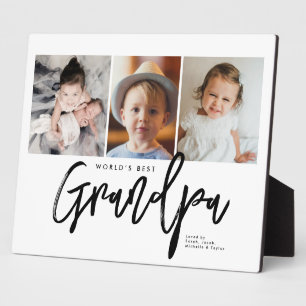 Moderne Handlettering World's Best Grandpa Fotos Fotoplatte