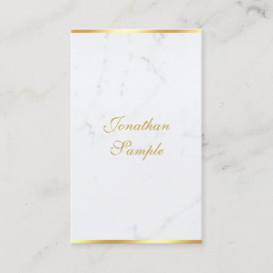 Moderne Handschrift Chic Template Weißes Marmor Go Visitenkarte