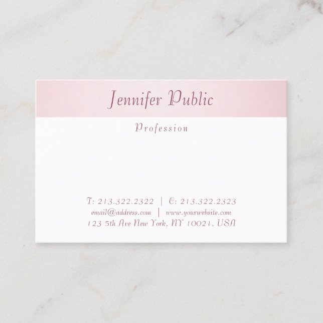 Moderne Handschrift Elegante Rose Gold Trendy Einf Visitenkarte (Vorderseite)