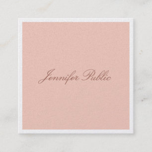 Moderne Handschrift Elegante Vorlage Pearl Finish Quadratische Visitenkarte