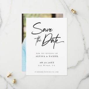 Moderne Handschrift für kundenspezifisches Foto Mi Save The Date