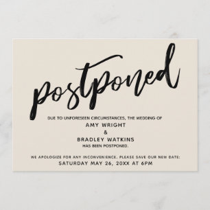 Moderne Handschrift Hochzeit verzögert Cream Card Einladung