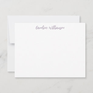 Moderne Handschrift Lilac Personalisiert Stationer Mitteilungskarte