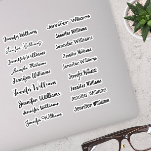 Moderne Handschrift Name (18 Stile) - Schwarz Aufkleber