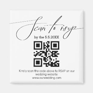 moderne Handschrift uAwg qr Code Hochzeit Magnet