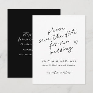 Moderne Handschriftenhochzeit Save The Date