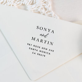 Moderne Handschriftenpaare benennen Rücksendeadres Gummistempel