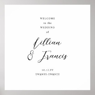 Moderne Handschriftenpaare Hochzeitssymbol Poster