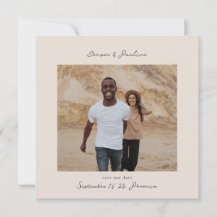 Moderne handschriftliche quadratische Hochzeitsfot Save The Date