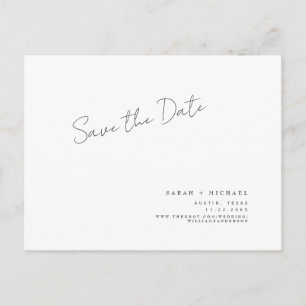 Moderne handschriftliche Schrift Hochzeit Termin v Postkarte