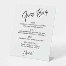 Moderne Handwriting-Header Einfaches Open Bar Menu Sockelschild