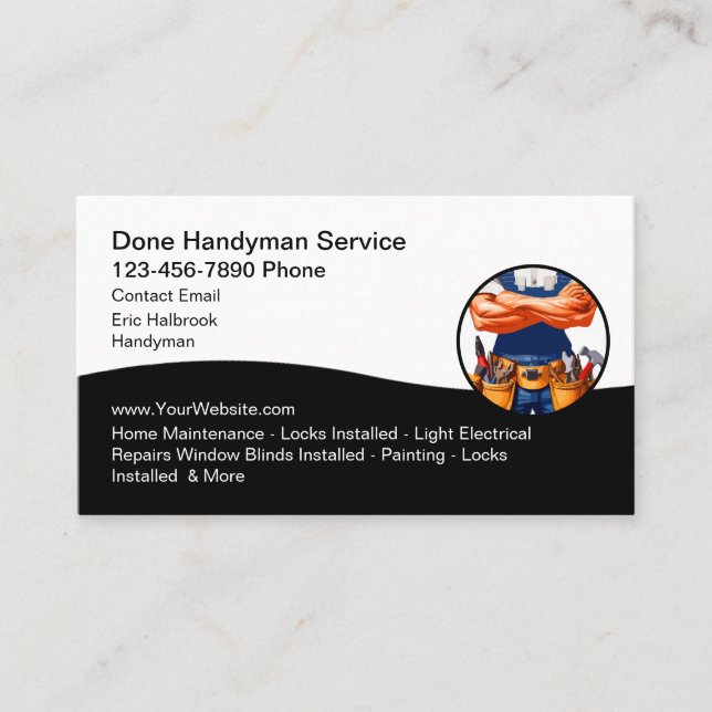 Moderne Handyman Zuhause Services Business Cards Visitenkarte (Vorderseite)