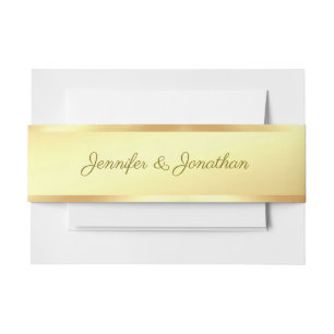 Moderne Handyname Text Gold Look Template Einladungsbanderole