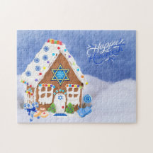Moderne Hanukkah Star des David Gingerbread House