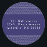Moderne Hanukkah Star Lines Blue Rücksendeadresse Runder Aufkleber<br><div class="desc">Moderne Hanukkah Star Lines Blue Rücksendeadresse Classic Round Sticker</div>