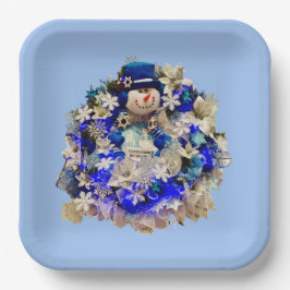 Moderne Hanukkah Star von David Snowman Wreath Pappteller