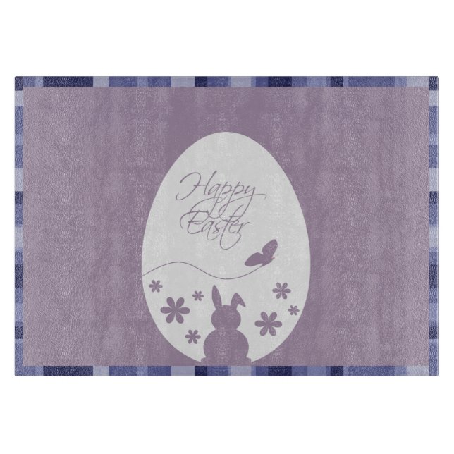 Moderne Happy Easter Pastel Lila Schneidebrett (Vorderseite)