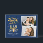 Moderne Happy Hanukkah Peace Liebe Latkes 2 Foto Feiertagskarte<br><div class="desc">Senden Sie Ihre Wünsche mit dieser Holiday Foto-Karte,  die ein Atemberaubendes Happy Hanukkah Script und Symbol enthält,  um Ihre Grußbotschaft zu markieren.</div>