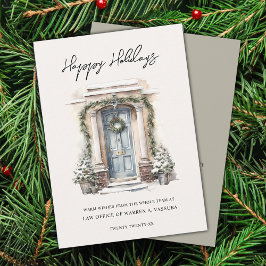 Moderne Happy Holidays Business Flat Holiday Card Feiertagskarte